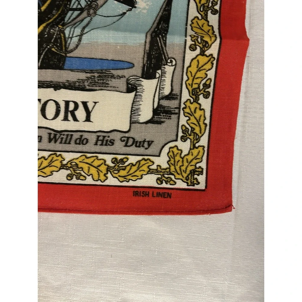 H.M.S. VICTORY SOUVENIR SHOP ADMIRAL LORD NELSON IRISH LINEN TEA TOWEL VINTAGE‎